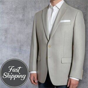 Ralph Lauren Men's Blazer Sport Coat Wool 2-Button Suit Jacket 42R Light Gray